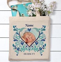Baby Boy Heart Photo Tote Bag