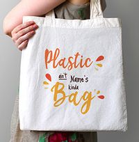 Tap to view Plastic Ain't My Bag Personalised Tote Bag