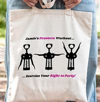 Prosecco Workout Personalised Tote Bag
