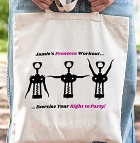 Prosecco Workout Personalised Tote Bag