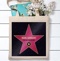 Pink Star Hollywood Personalised Tote Bag