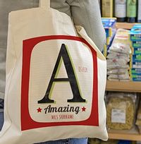 Tap to view A is for Amazing Personalised Tote Bag