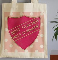 Best Female Teacher Personalised Tote Bag