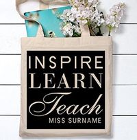 Inspire, Learn, Teach Personalised Tote Bag