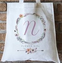 Tap to view Boho Flower Girl Personalised Tote Bag
