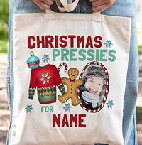 Tap to view Christmas Pressies Personalised Tote Bag