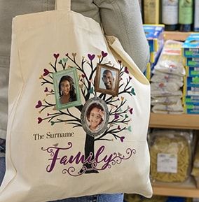 Family Tree 3 Photo Tote Bag