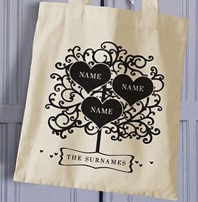 Family Of 3 Personalised Tote Bag