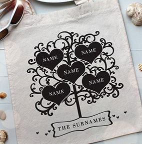 Family Of 5 Personalised Tote Bag