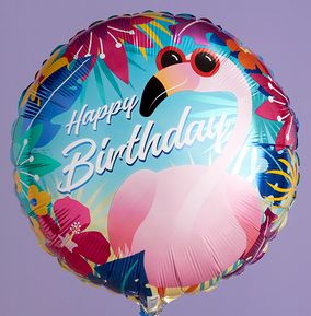 Tropical Flamingo Birthday Balloon