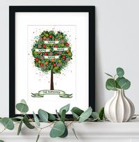 Family Tree of 4 Personalised Print