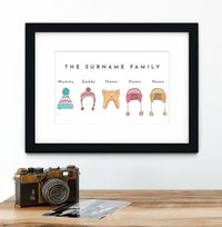 Tap to view The Surname Family of 5 Personalised Print