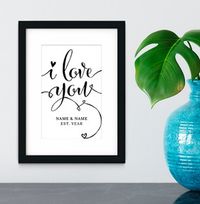 Tap to view I Love You Personalised Print