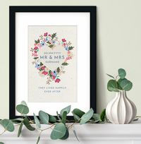 Newly Wed Happily Ever After Personalised Print