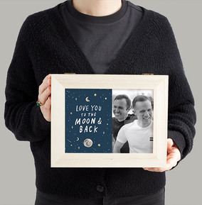 To The Moon And Back Photo Upload Personalised Wooden Gift Box