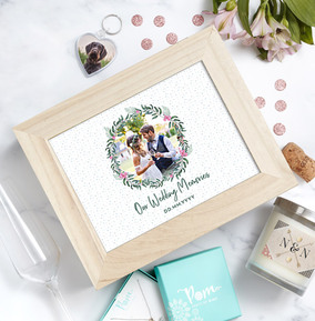 Our Wedding Memories Personalised Photo Upload Wooden Gift Box