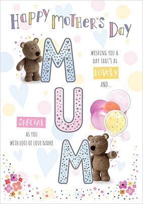 Barley Bear - Special Mum Personalised Card