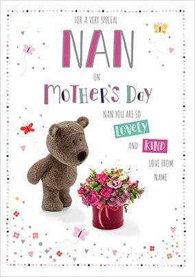 Barley Bear Special Nan Personalised Mother's Day Card