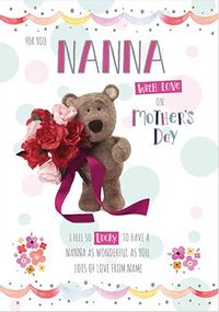 Barley Bear - Nanna with Love Personalised Card