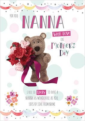 Barley Bear For Nanna Personalised Mother's Day Card