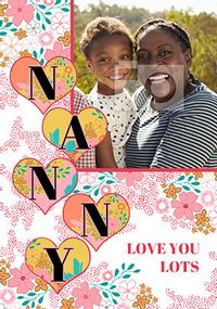 Nanny Floral Photo Mother's Day Card