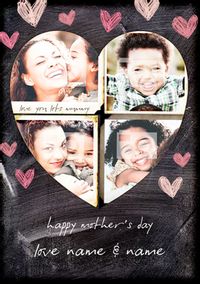 4 Photo Heart Mother's Day Card