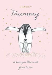 Mummy Penguin personalised Card