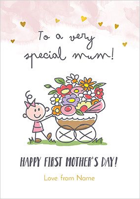 Girl 1st Mother's Day Personalised Card