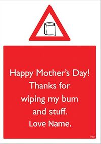 Tap to view Wiping My Bum Personalised Mother's Day Card