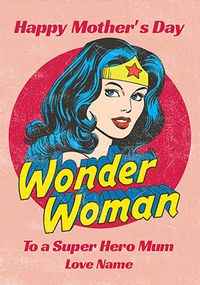 Wonder Woman Personalised Mother's Day Card