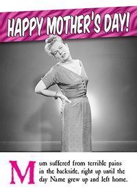 Tap to view Pains in the backside Mother's Day Card - Emotional Rescue