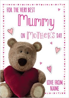 Barley Bear - Very Best Mummy Personalised Card
