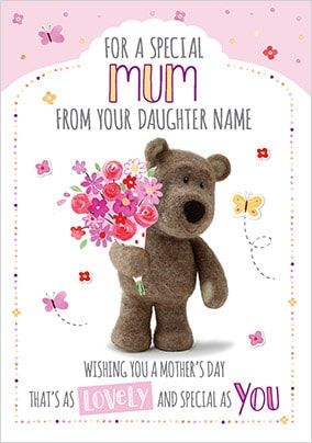 Barley Bear - Mum From Daughter Personalised Card
