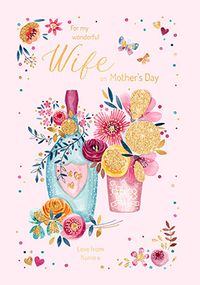 Wonderful Wife on Mother's Day Personalised Card