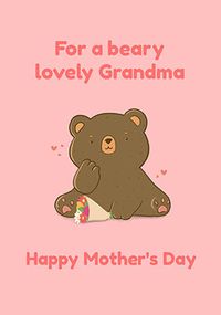 Beary Lovely Grandma Personalised Mother's Day Card