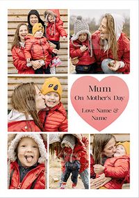Mum on Mother's Day Heart Photo Card