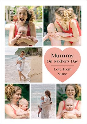 Mummy on Mother's Day Heart Photo Card