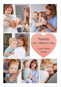 Nanny on Mother's Day Heart Photo Card