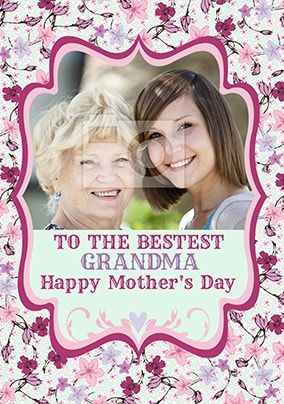 Bestest Grandma Photo Mothers Day Card