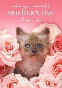 Wonderful Mother's Day Kitten Personalised Card