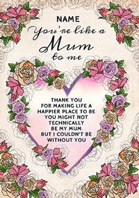 Tap to view Like A Mum To Me Personalised Card