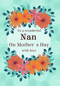 Wonderful Nan Floral Mother's Day Personalised Card