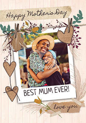 Best Mum Mothers Day Polaroid Photo Card