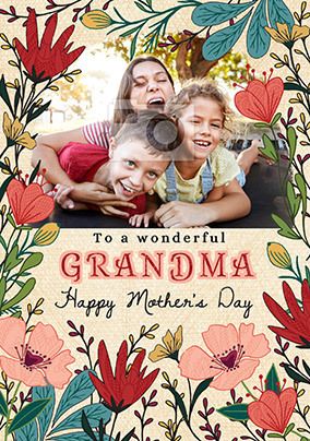 Grandma Wild Flowers Mother's Day Photo Card
