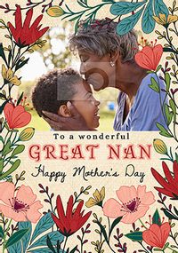 Tap to view Great Nan Floral Photo Mother's Day Card
