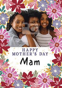 Mam Mother's Day Floral Photo Card