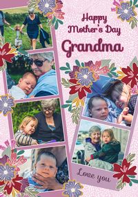 Grandma Floral Multi Photo Mother's Day Card
