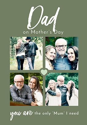 Dad on Mother's Day Multi Photo Card
