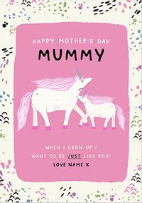 Mummy Unicorns Personalised Mother's Day Card