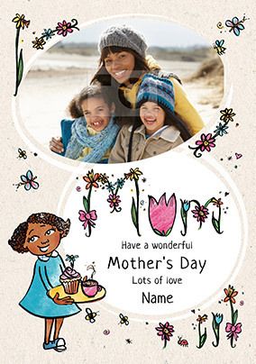 Girl And Mum Mother's Day Photo Card